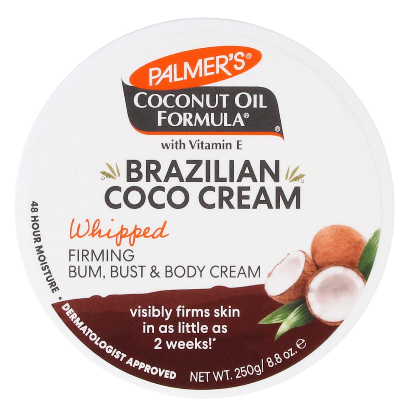 PALMER'S COCONUT OIL FORMULA 250G BODY CREAM BRAZILIAN COCO BUM, BUST & BODY