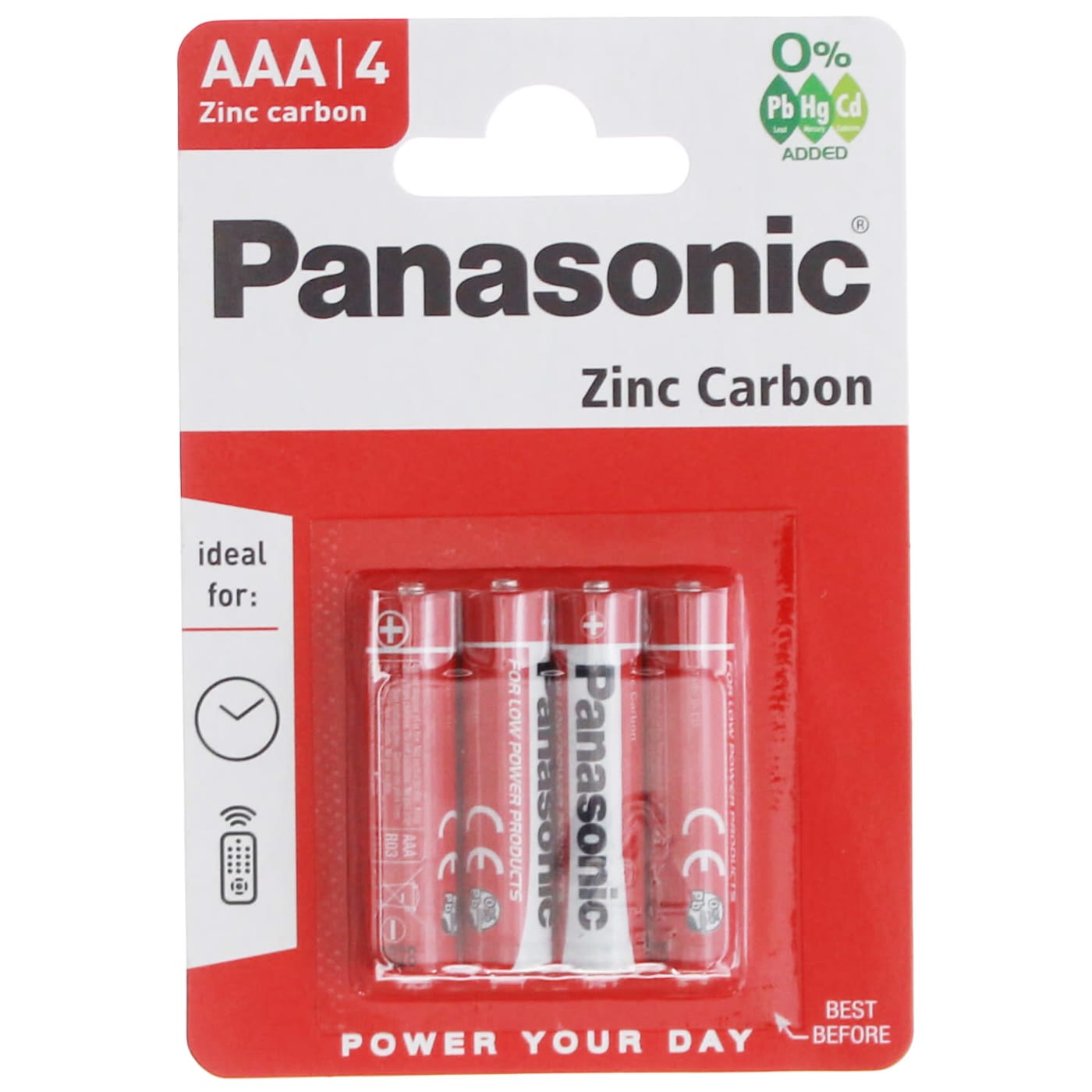 PANASONIC AAA ZINC BATTERIES 4 PACK