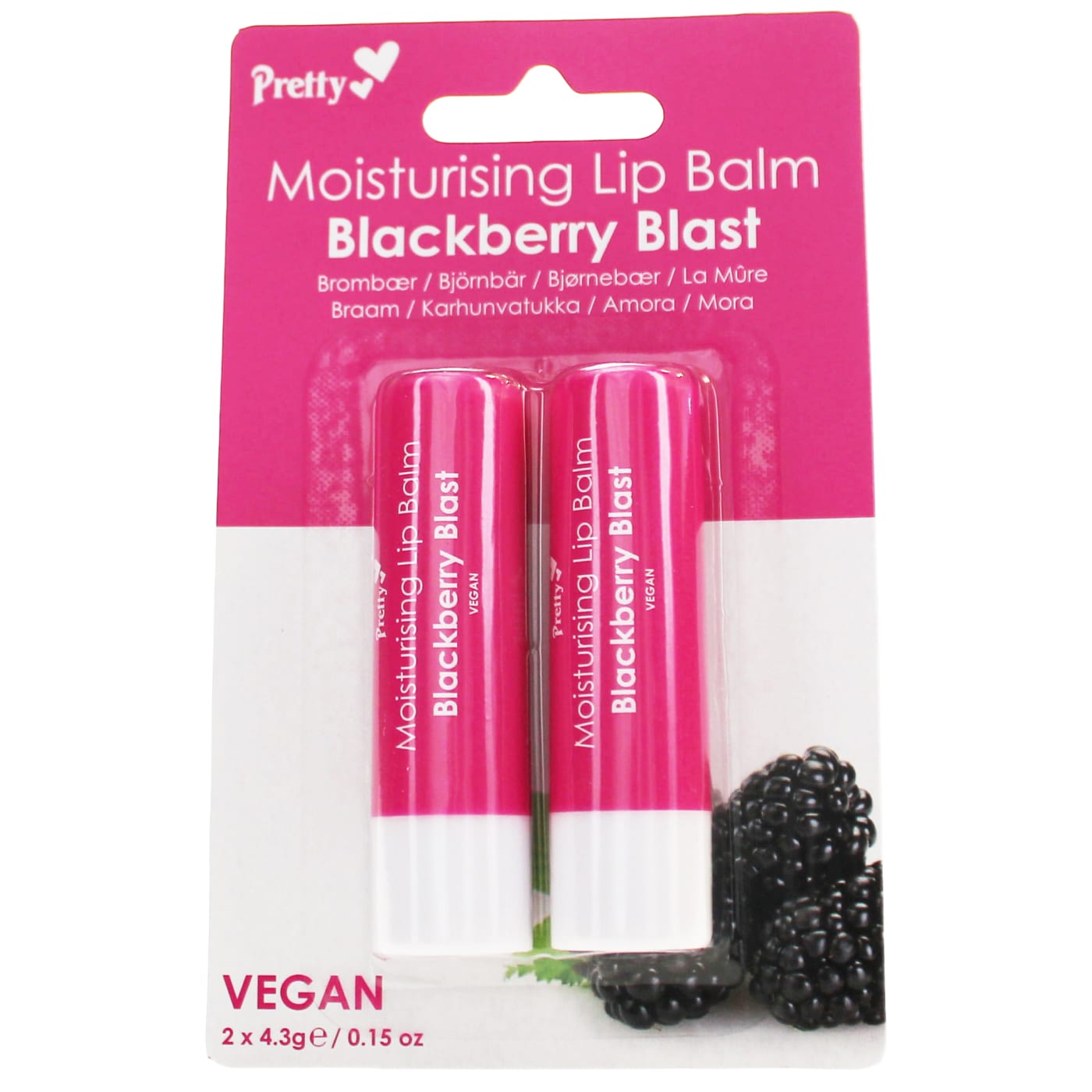 PRETTY MOISTURISING LIP BALM BLACKBERRY BLAST 2PK (2X4.3G)