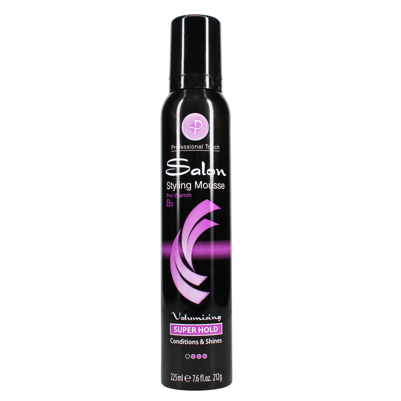 PROFESSIONAL TOUCH HAIR MOUSSE SALON VOLUMISING SUPER HOLD 225ML