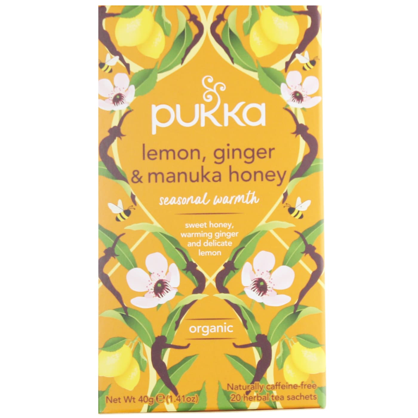 PUKKA TEA BAGS LEMON, GINGER & MANUKA HONEY 20'S