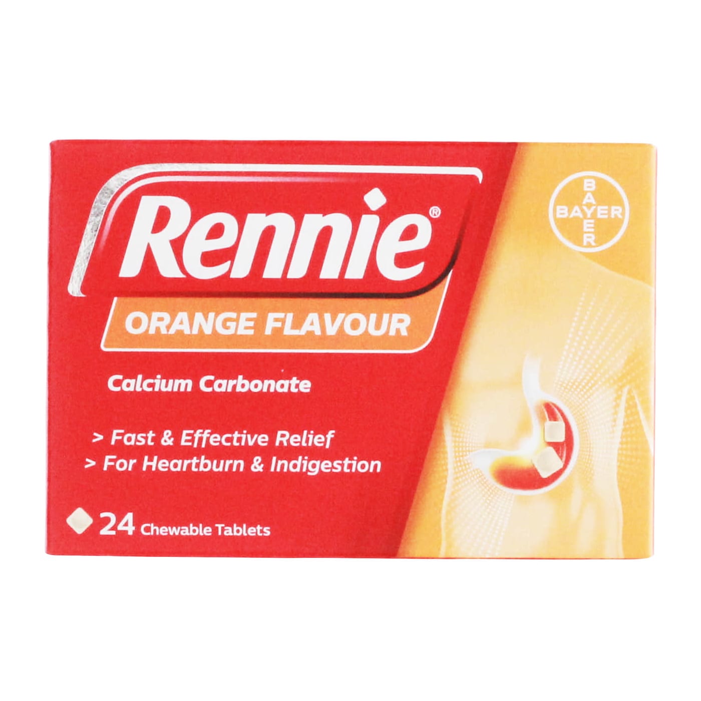 RENNIE HEARTBURN & INDIGESTION TABLETS ORANGE 24'S
