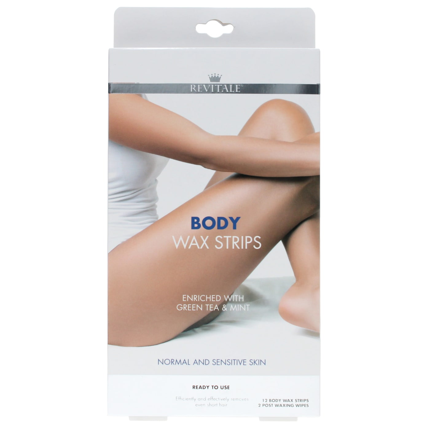 REVITALE BODY WAX STRIPS FOR NORMAL & SENSITIVE SKIN GREEN & MINT 12'S