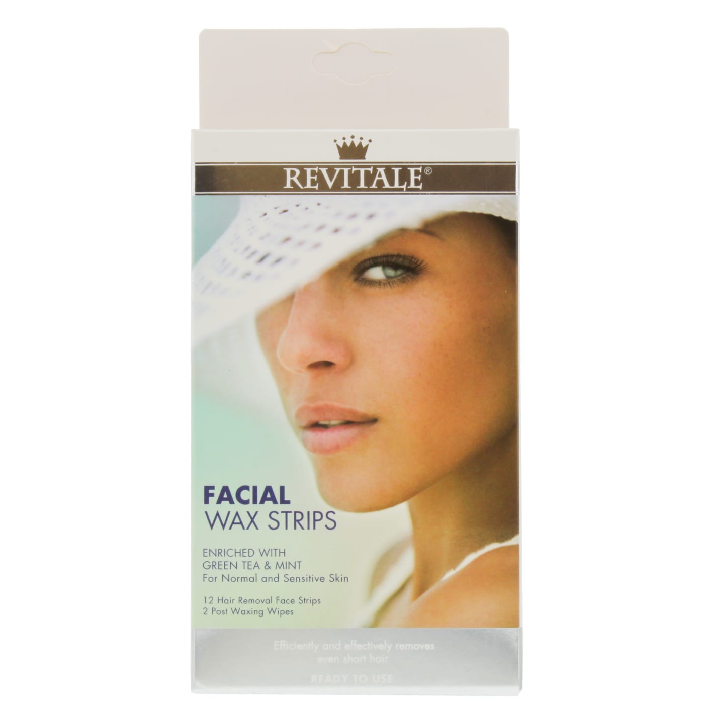 REVITALE FACIAL WAX STRIPS FOR NORMAL & SENSITIVE SKIN GREEN TEA & MINT 12'S