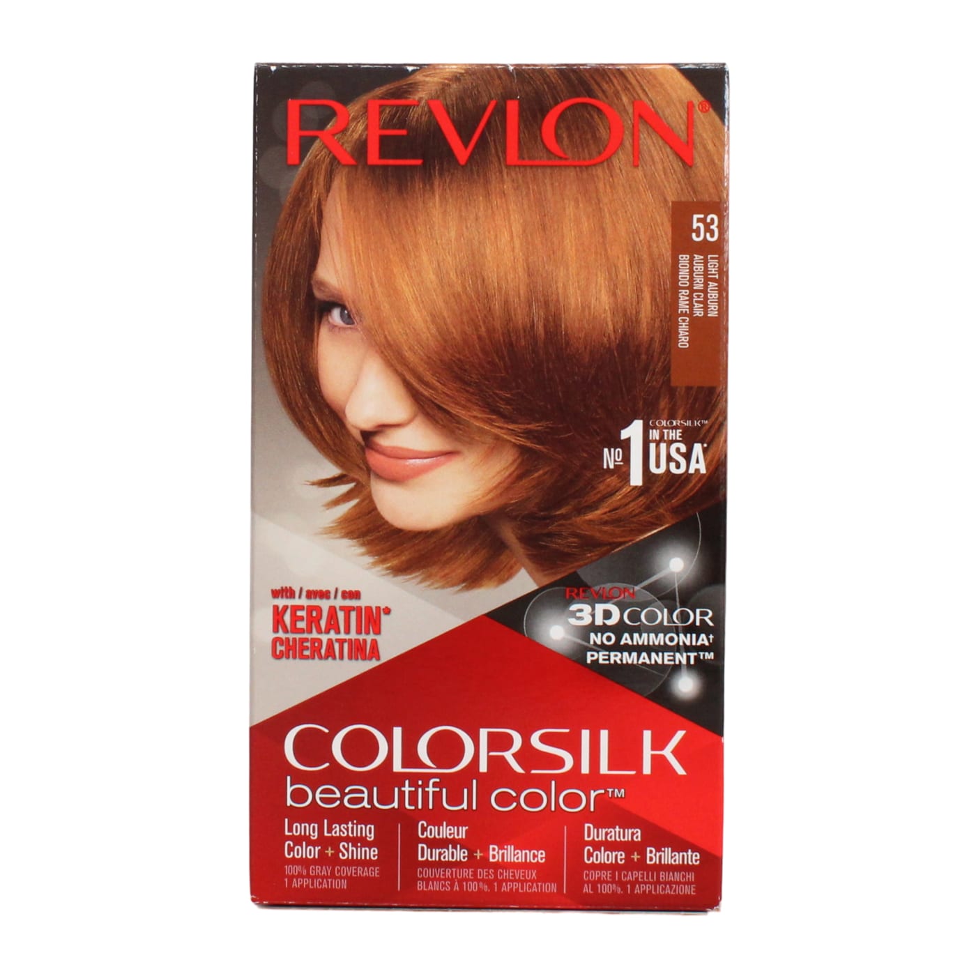 REVLON COLORSILK PERMANENT HAIR COLOUR LIGHT AUBURN 53