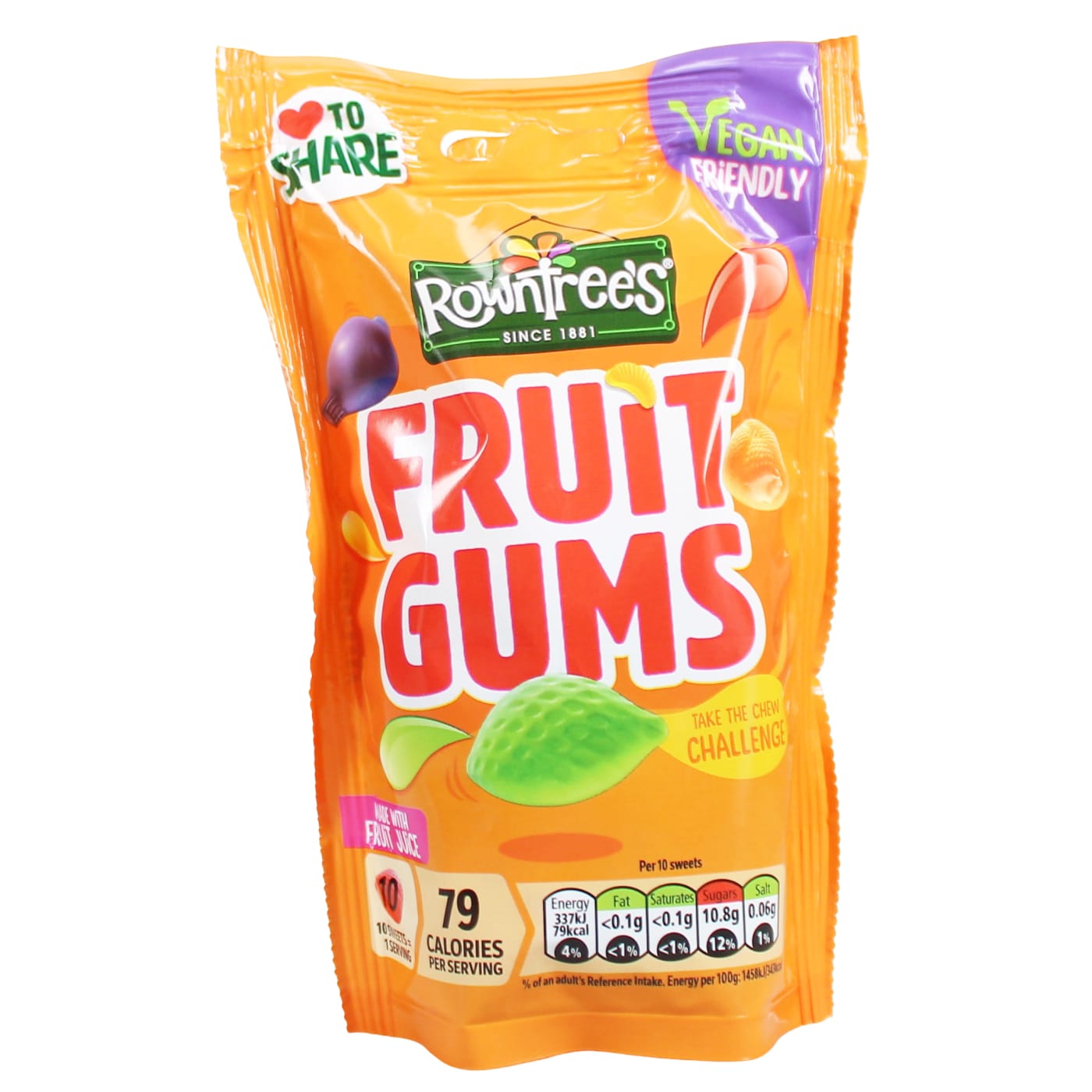 ROWNTREE'S FRUIT GUMS 150G POUCH BAG