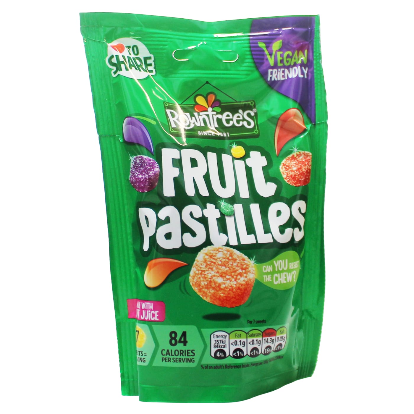 ROWNTREE'S FRUIT PASTILLES 143G POUCH BAG