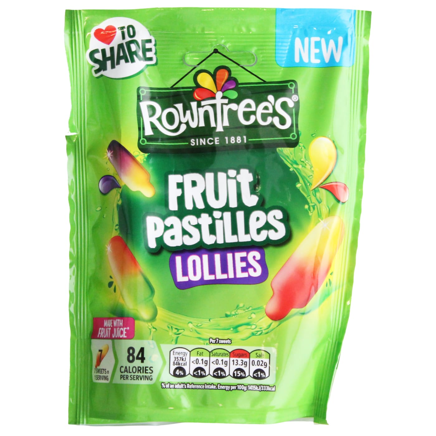 ROWNTREE'S FRUIT PASTILLES 130G LOLLIES POUCH BAG