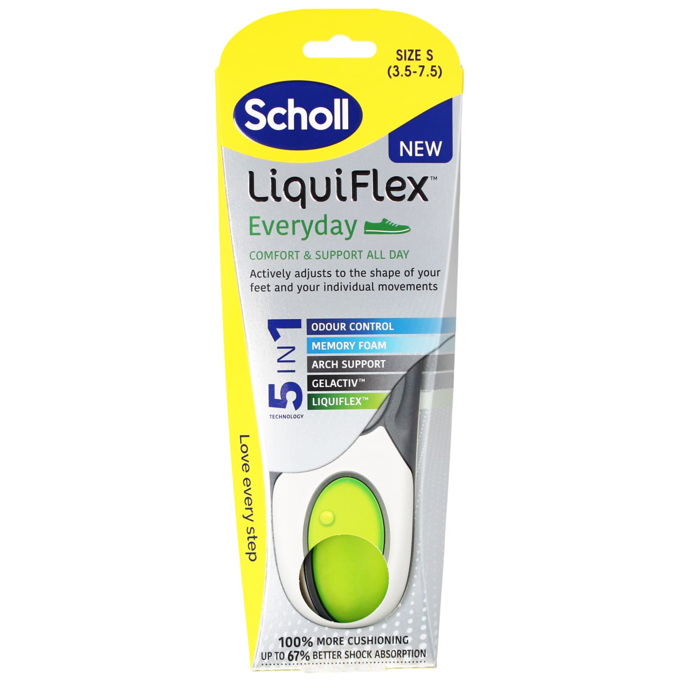 SCHOLL LIQUIFLEX EVERYDAY COMFORT INSOLE SMALL