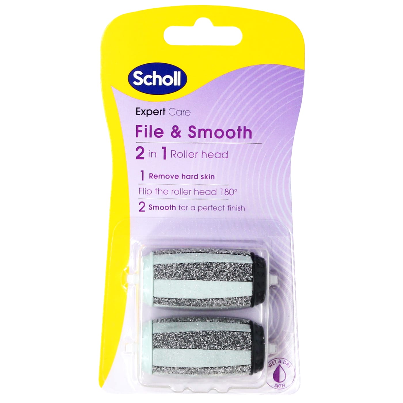 SCHOLL EXPERT CARE 2IN1 DUAL ACTION PEDI REFILL 2 PACK