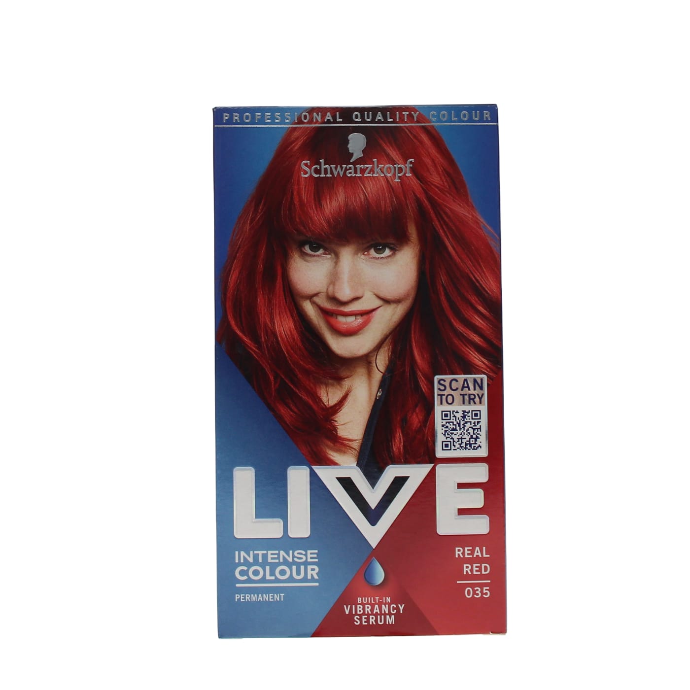 SCHWARZKOPF LIVE INTENSE COLOUR PERMANENT HAIR DYE REAL RED 035