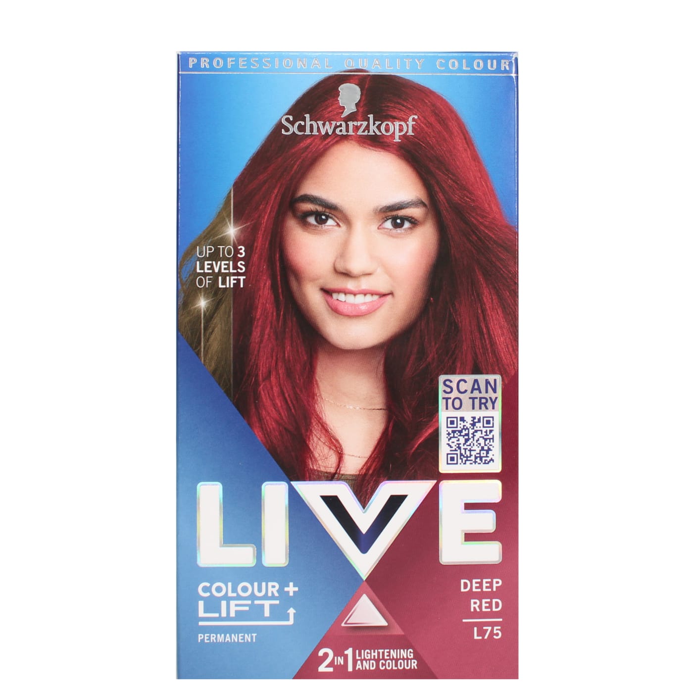 SCHWARZKOPF LIVE COLOUR & LIFT PERMANENT HAIR DYE DEEP RED L75