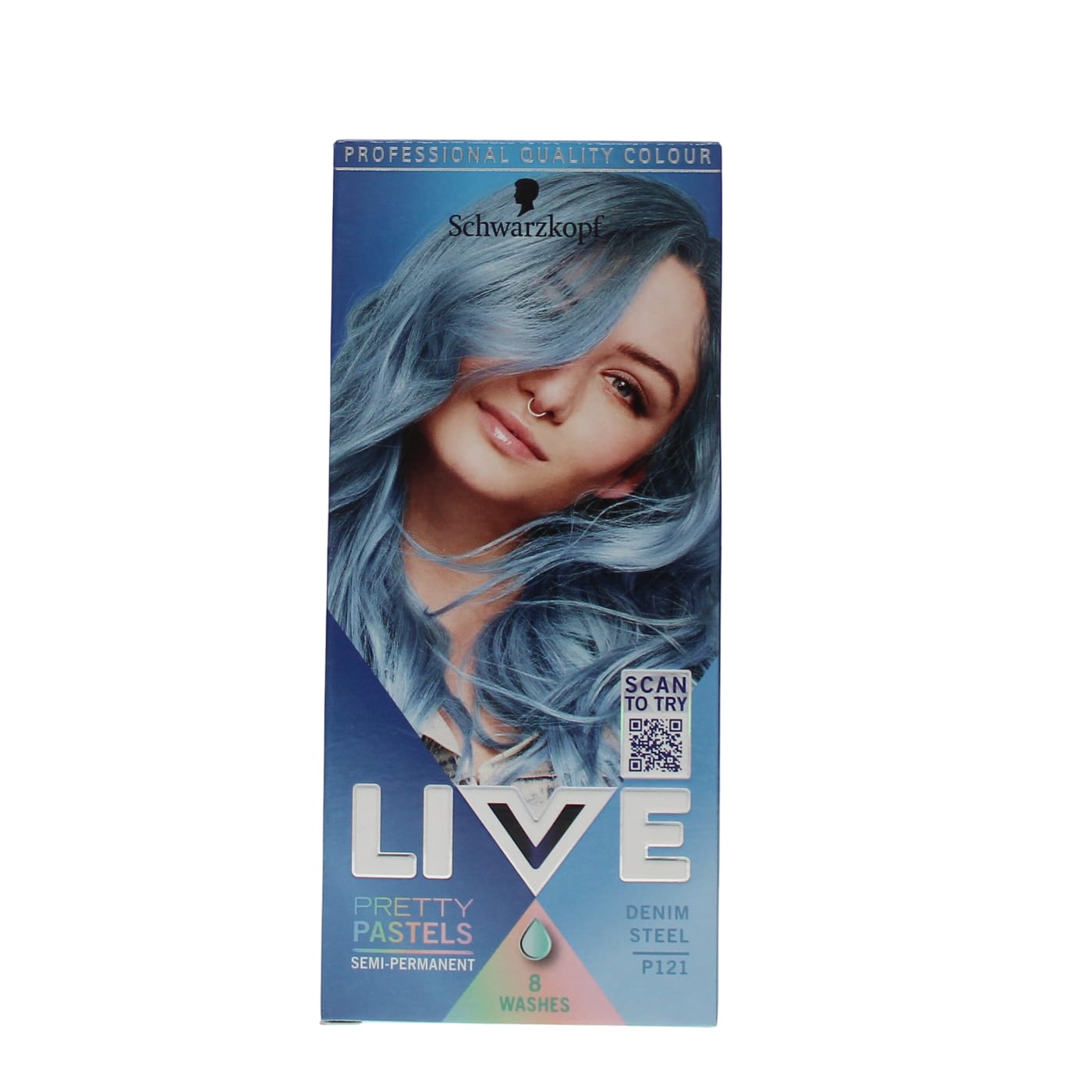 SCHWARZKOPF LIVE PRETTY PASTELS SEMI-PERMANENT HAIR DYE DENIM STEEL P121