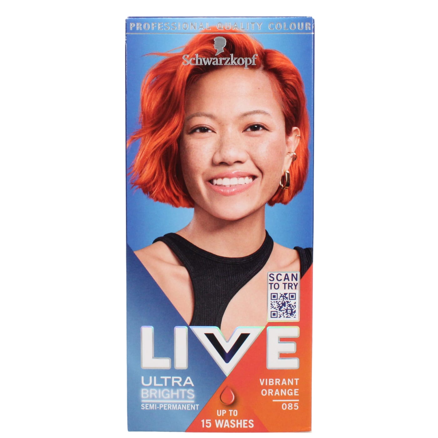 SCHWARZKOPF LIVE SEMI-PERMANENT HAIR DYE VIBRANT ORANGE 085