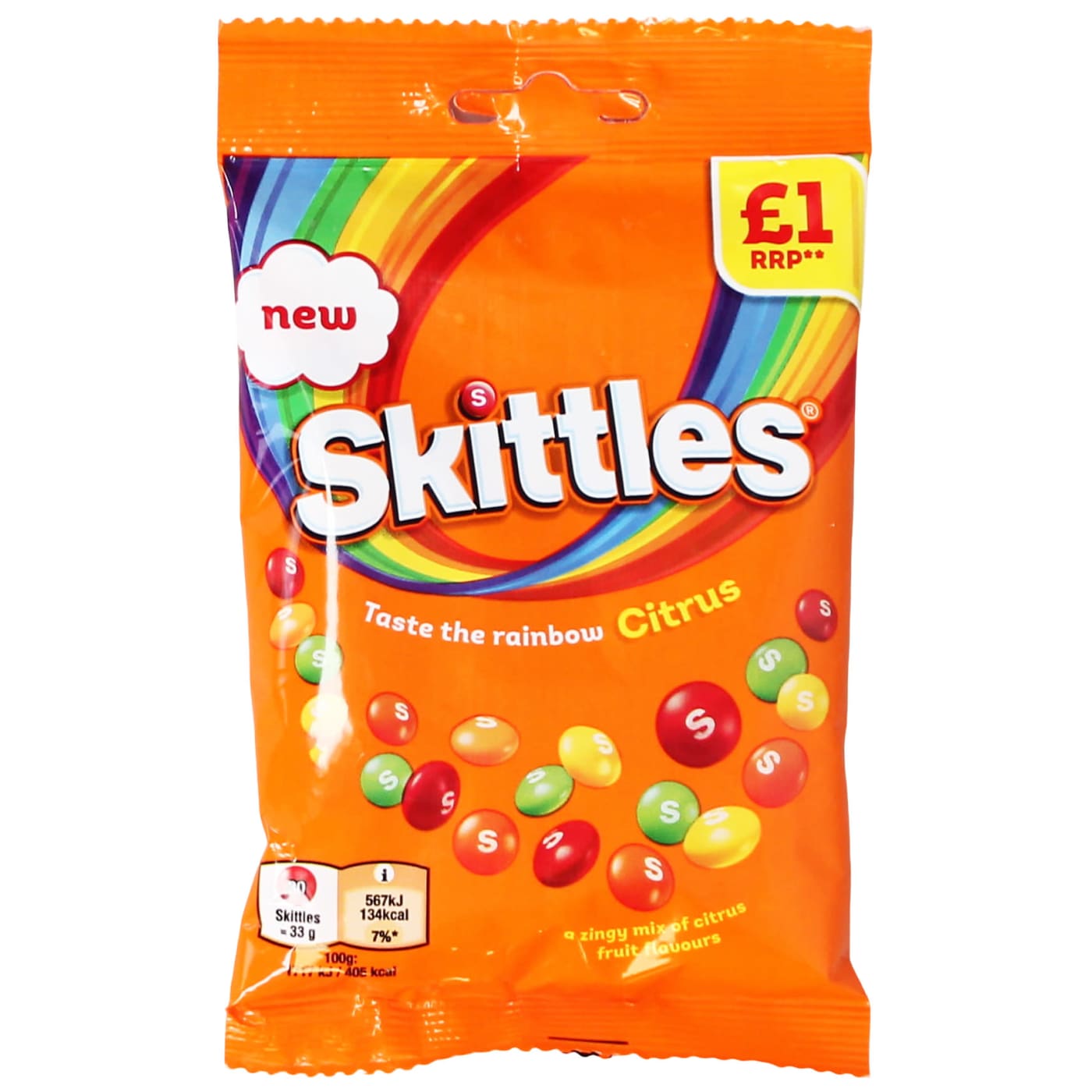 SKITTLES 109G BAG CITRUS PMP £1