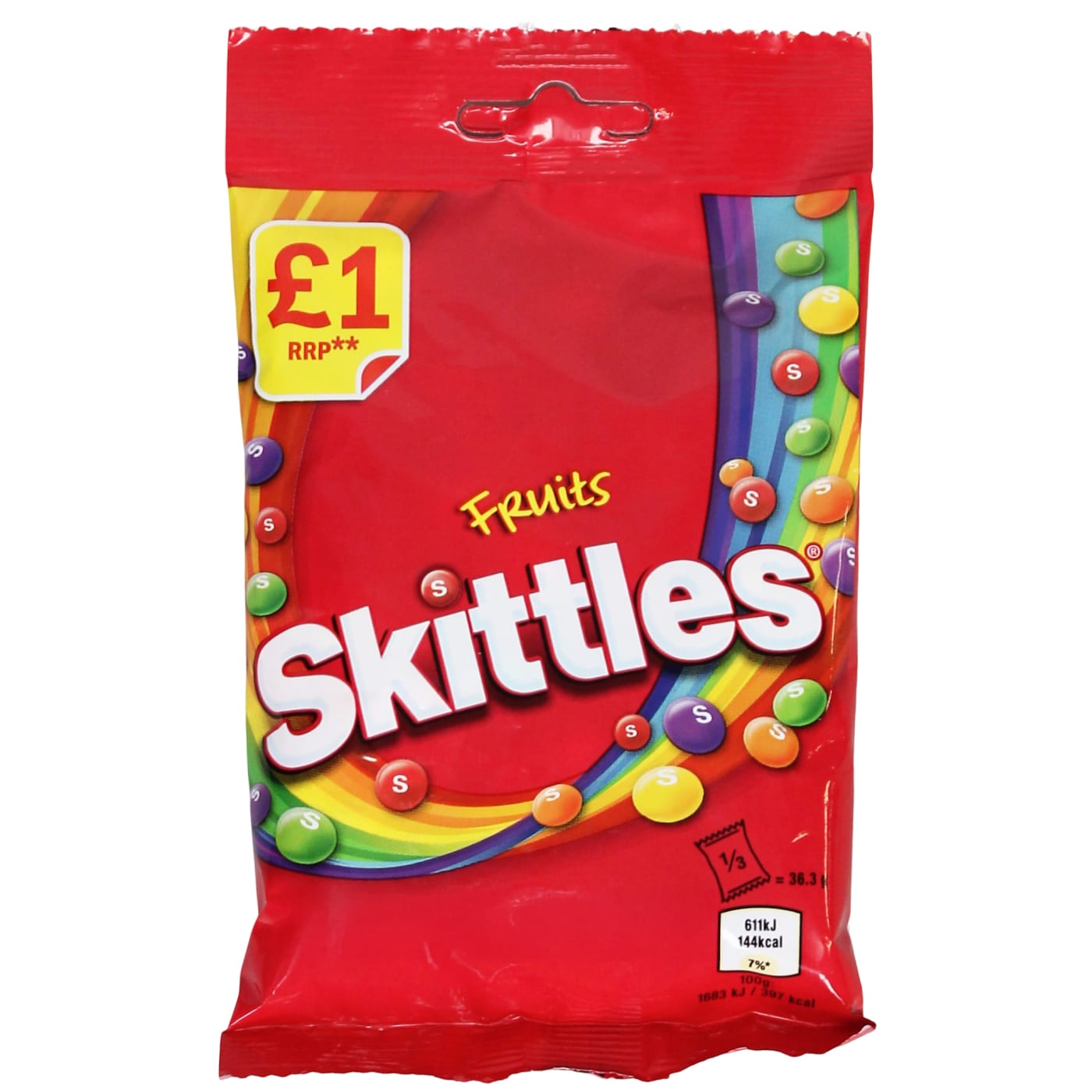 SKITTLES 109G BAG FRUITS PMP 1