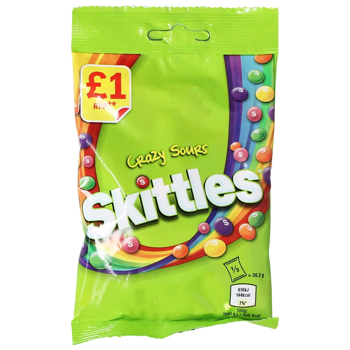 SKITTLES 109G BAG SOURS PMP 1