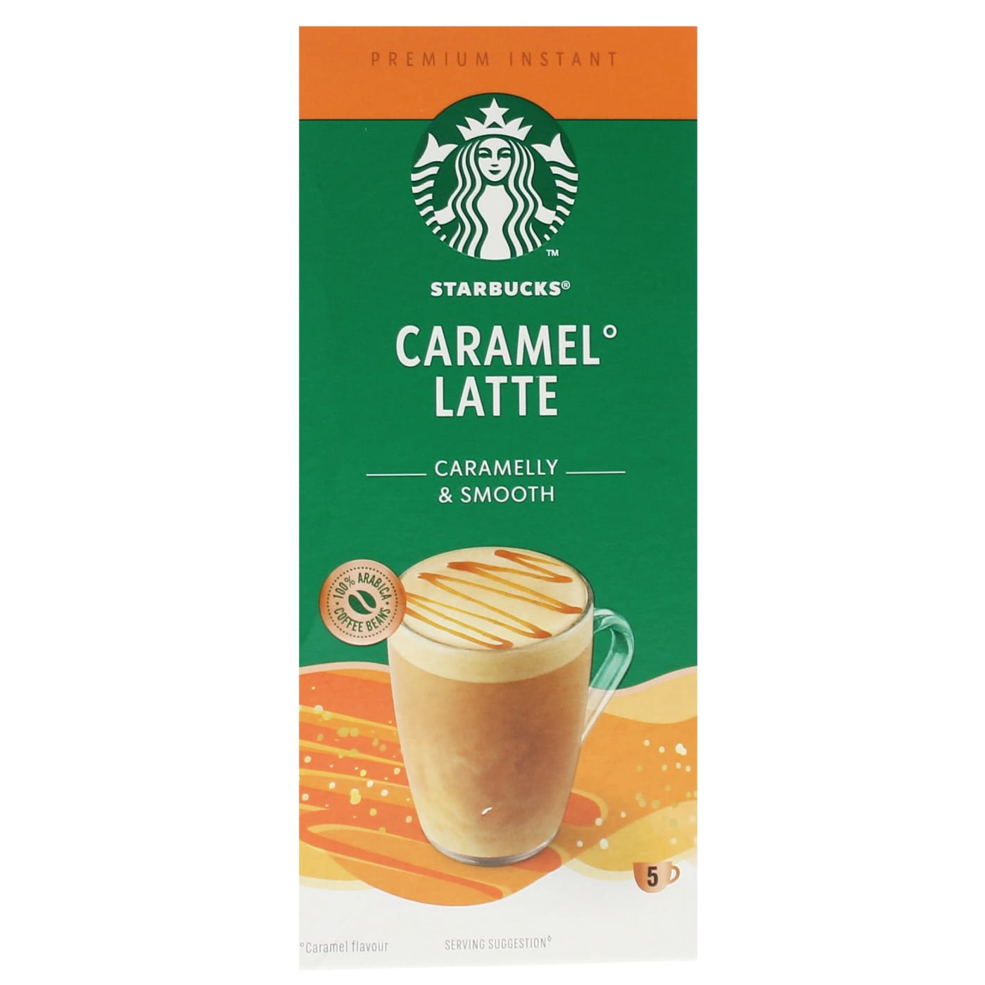 STARBUCKS PREMIUM INSTANT 5X23G COFFEE SACHETS CARAMEL LATTE