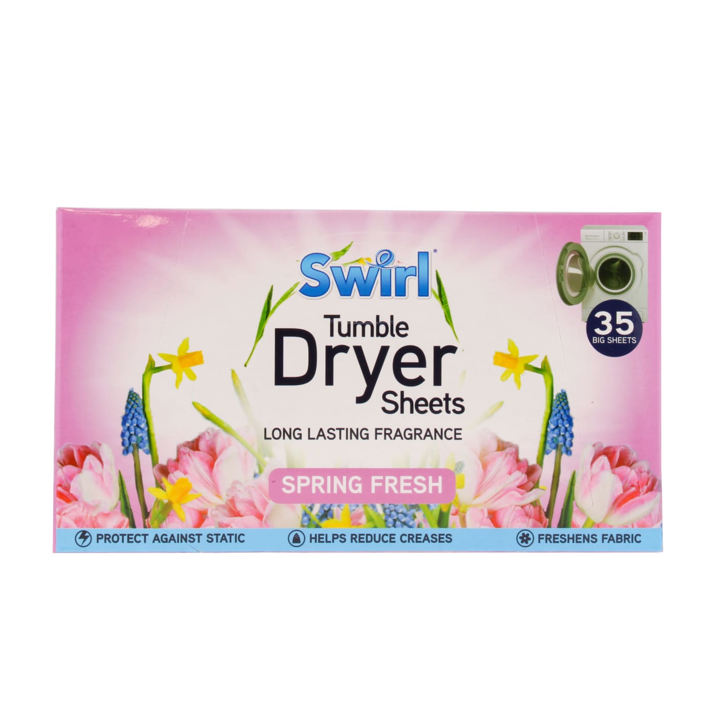 SWIRL TUMBLE DRYER SHEETS SPRING FRESH 35 PACK