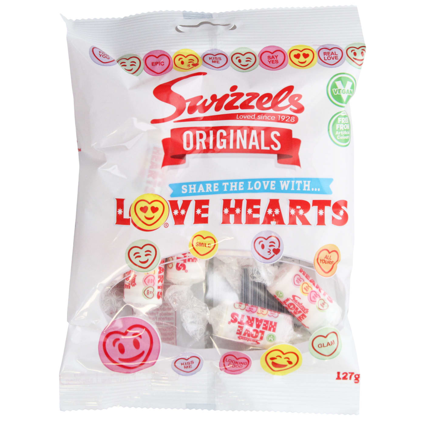 SWIZZELS LOVE HEARTS 127G ORIGINALS