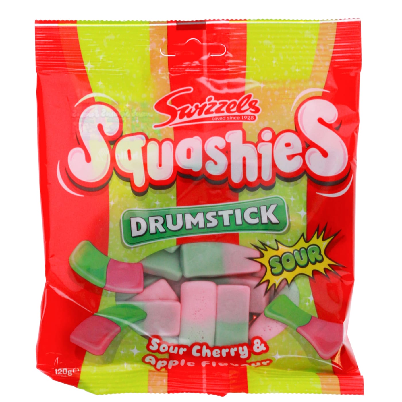 SWIZZELS SQUASHIES 120G SOUR CHERRY & APPLE