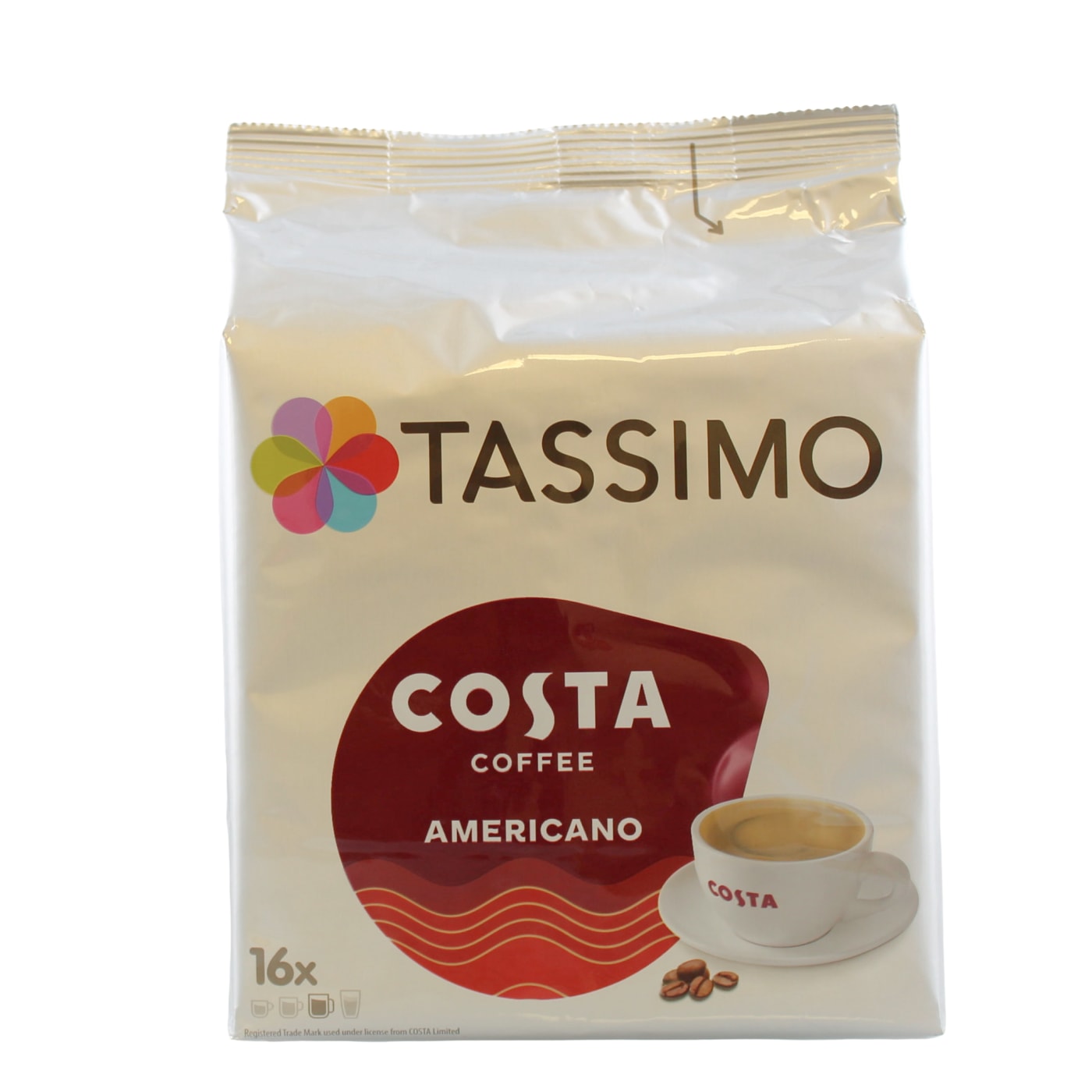 TASSIMO COSTA AMERICANO COFFEE PODS 16'S