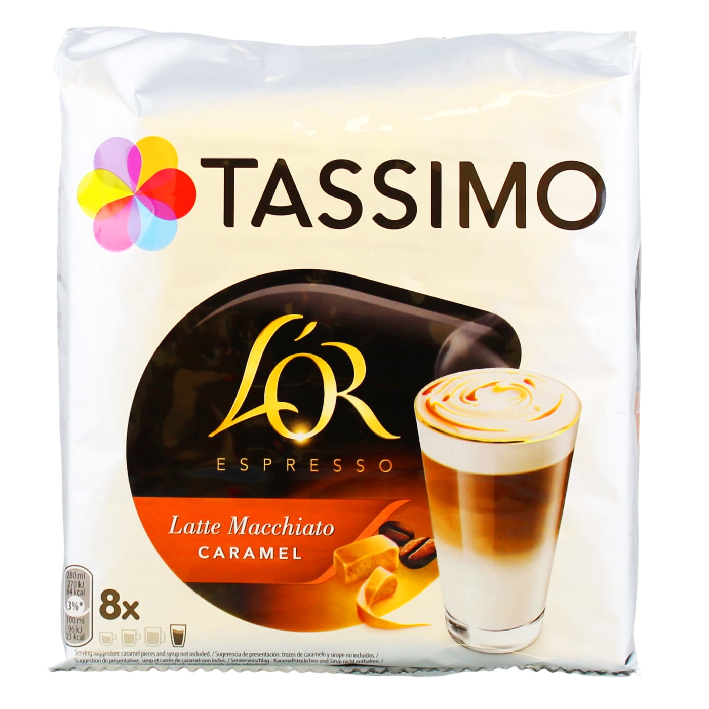 TASSIMO L'OR LATTE MACCHIATO CARAMEL COFFEE PODS 8'S