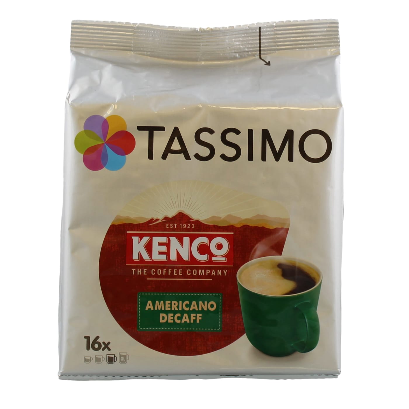 TASSIMO KENCO AMERICANO DECAFF COFFEE PODS 16'S