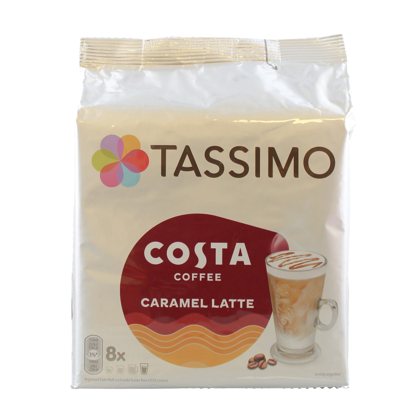 TASSIMO COSTA CARAMEL LATTE COFFEE PODS 8'S