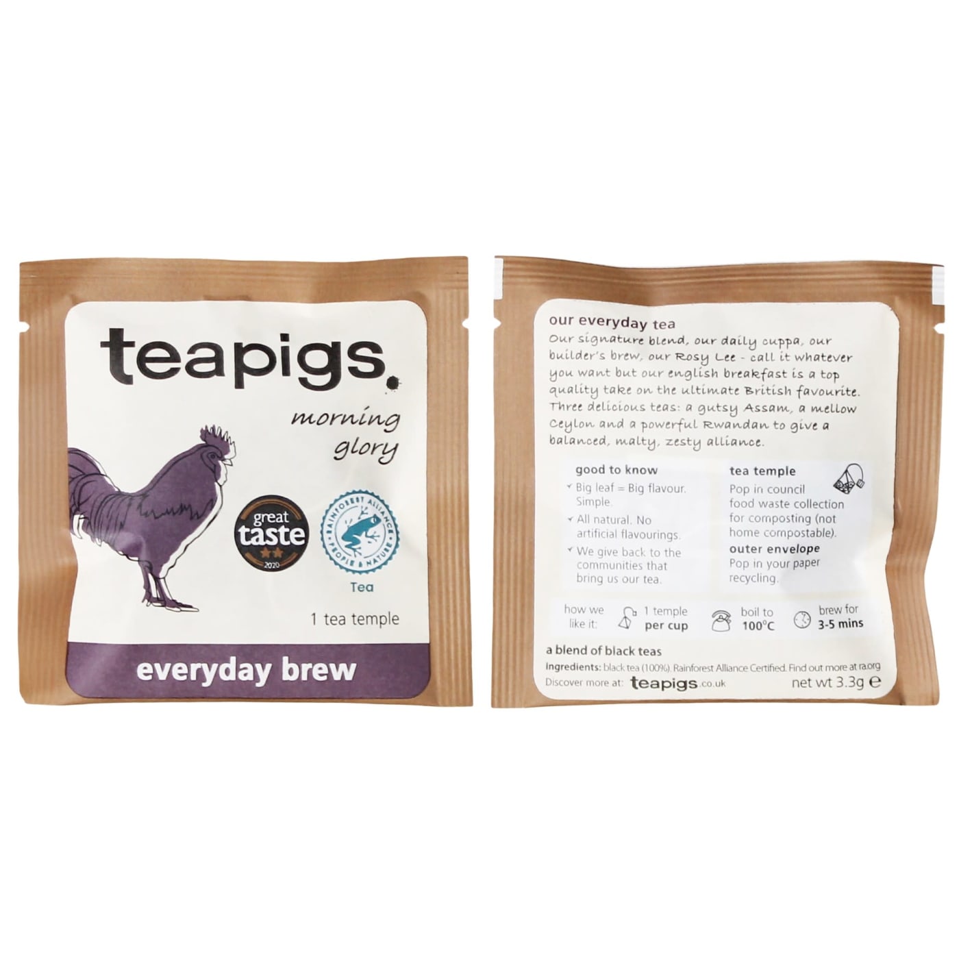 TEAPIGS TEA BAGS EVERYDAY BREW ENVELOPE 50'S