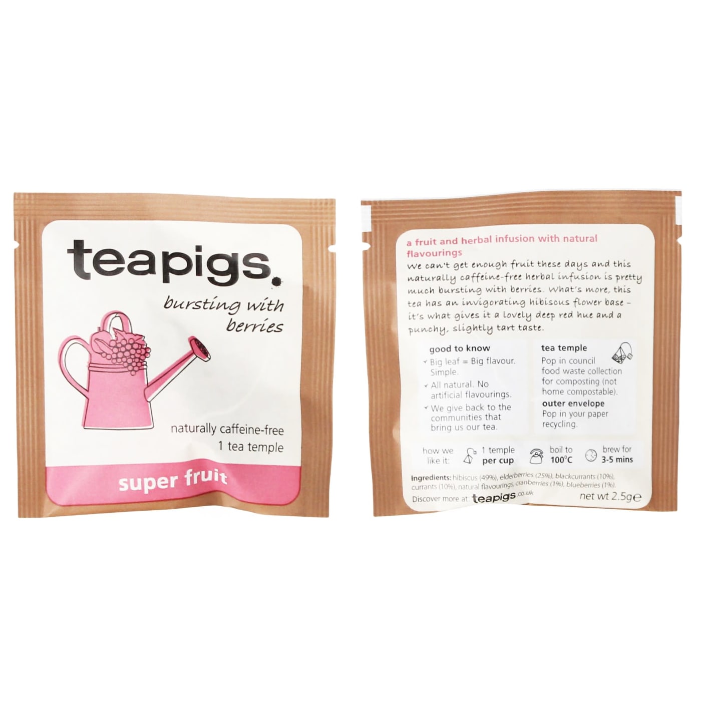 TEAPIGS TEA BAGS SUPER FRUITS ENVELOPE 50'S
