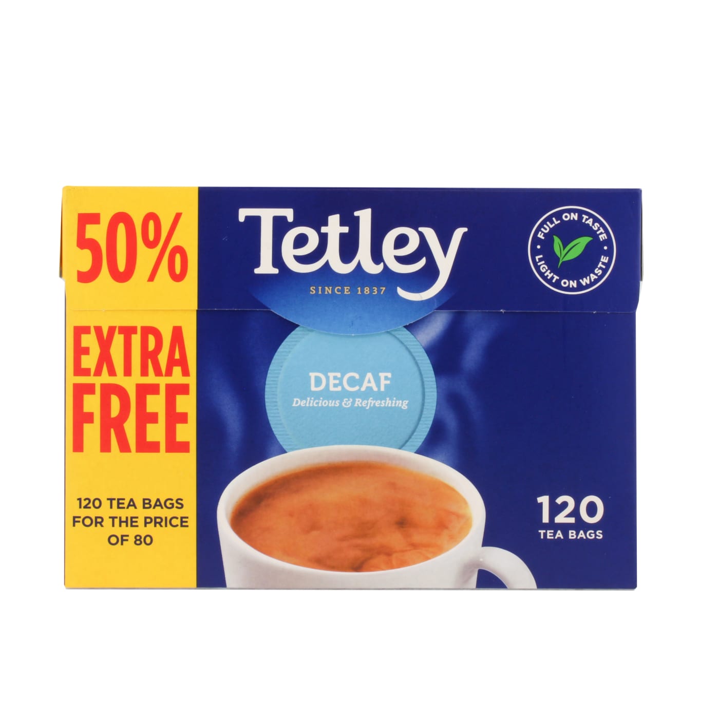 TETLEY TEA BAGS DECAF 120'S (50% EXTRA FREE)