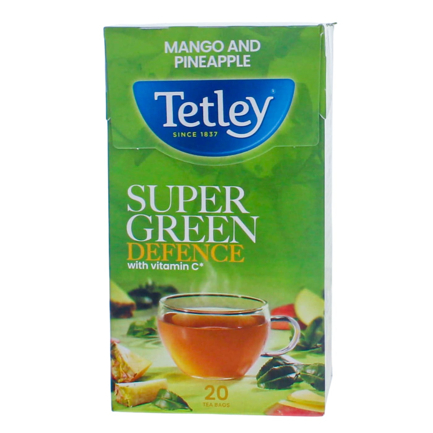 TETLEY SUPER GREEN DEFENCE TEA BAGS MANGO & PINEAPPLE 20'S