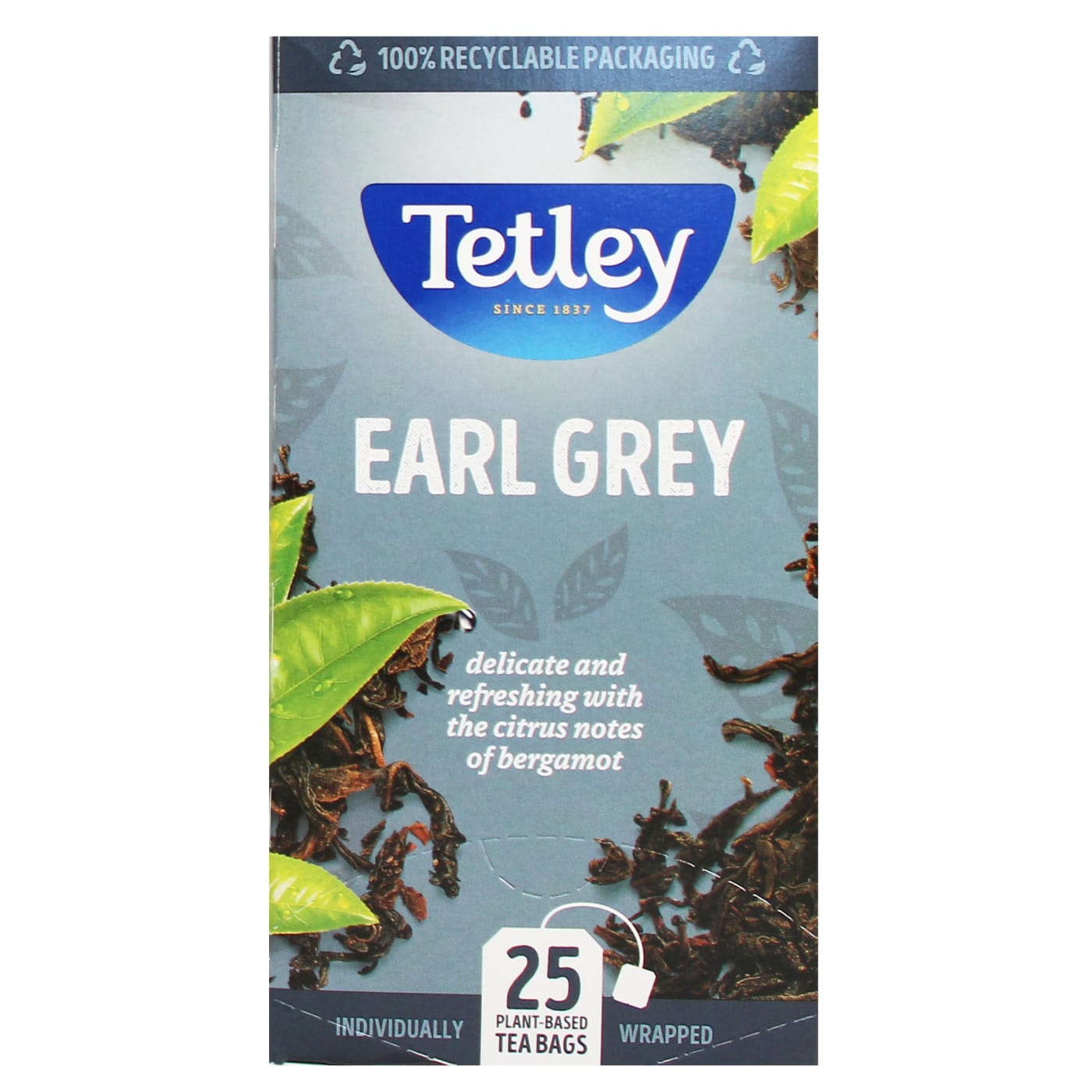 TETLEY TEA BAGS ENVELOPES EARL GREY 25'S