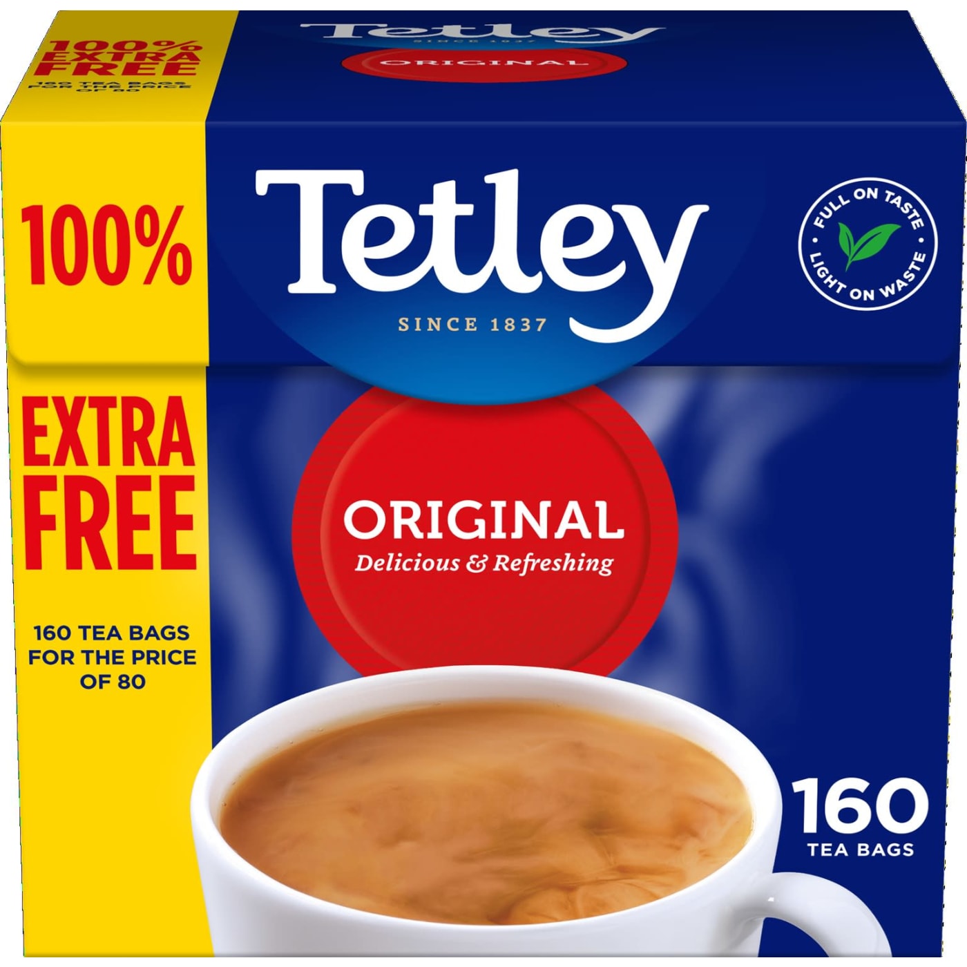 TETLEY TEA BAGS ORIGINAL (80+80 - 100% EXTRA FREE) 160'S
