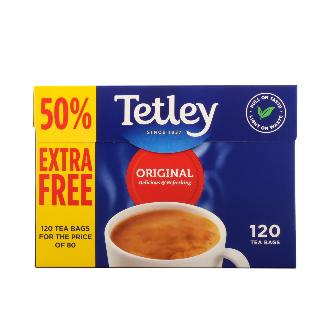 TETLEY TEA BAGS ORIGINAL 120'S (50% EXTRA FREE)