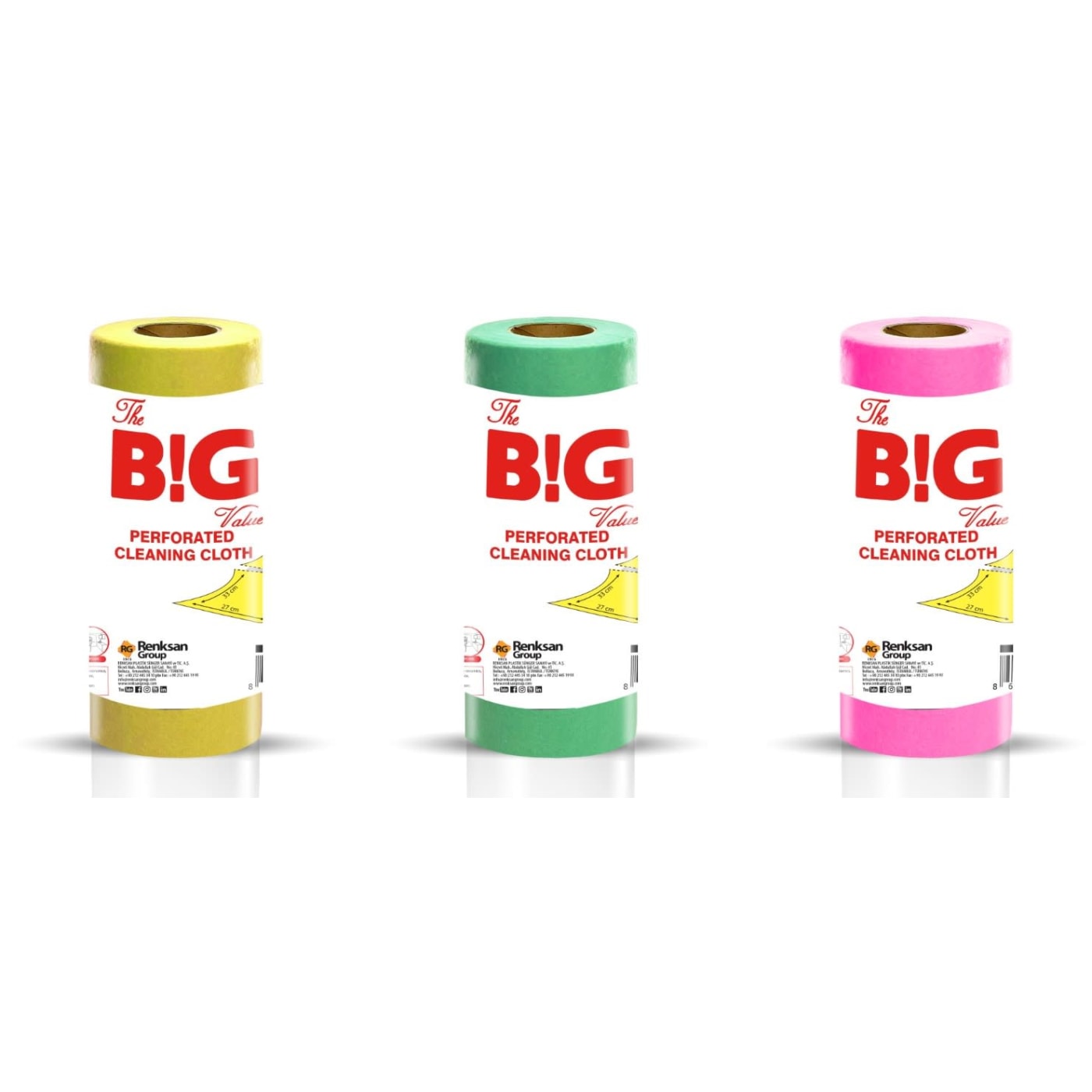 THE B!G VALUE PERFORATED CLEANING CLOTH 10 PACK ASSORTED COLOURS