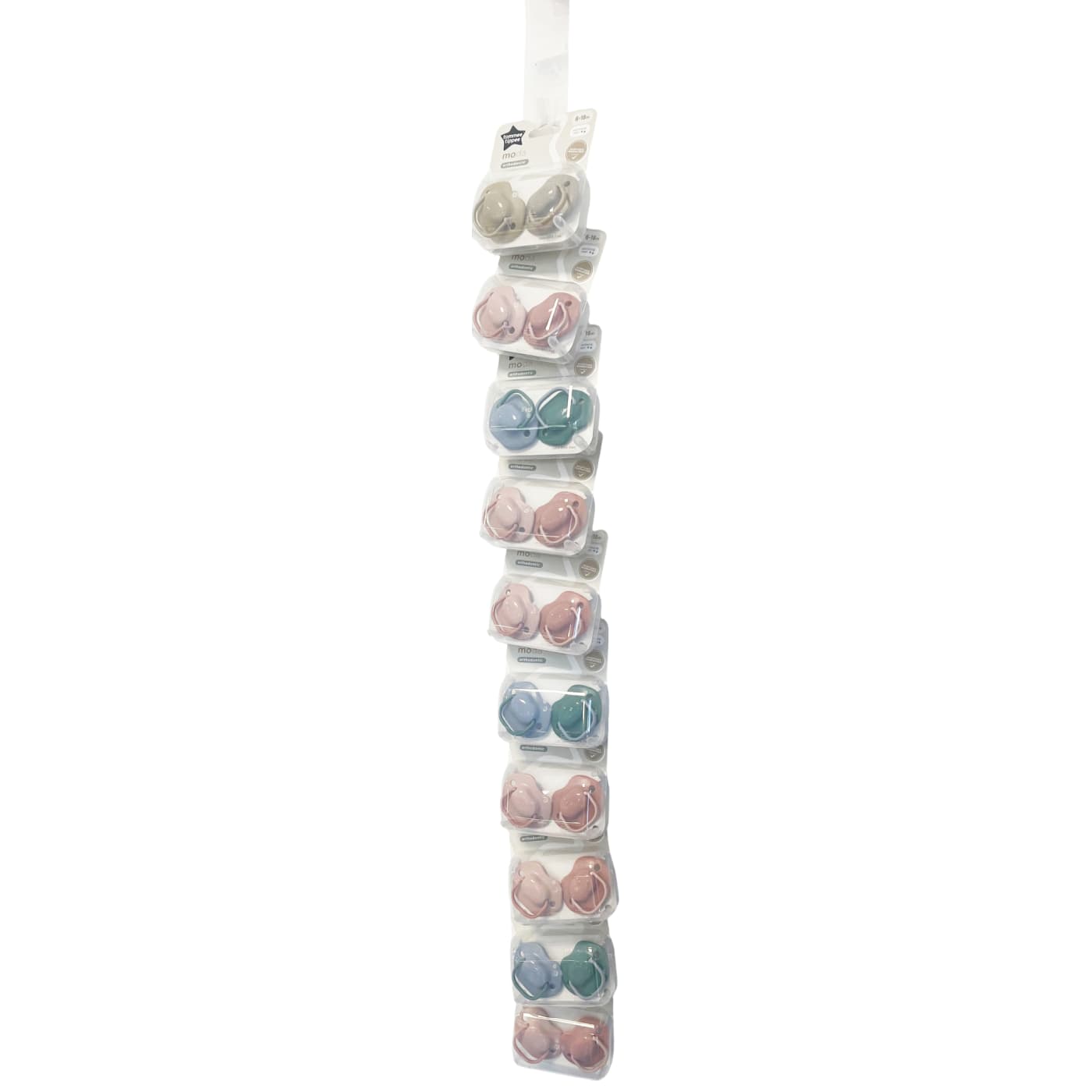 TOMMEE TIPPEE 6-18 MONTHS SOOTHER MODA CLIPSTRIP x 10 ASSORTED
