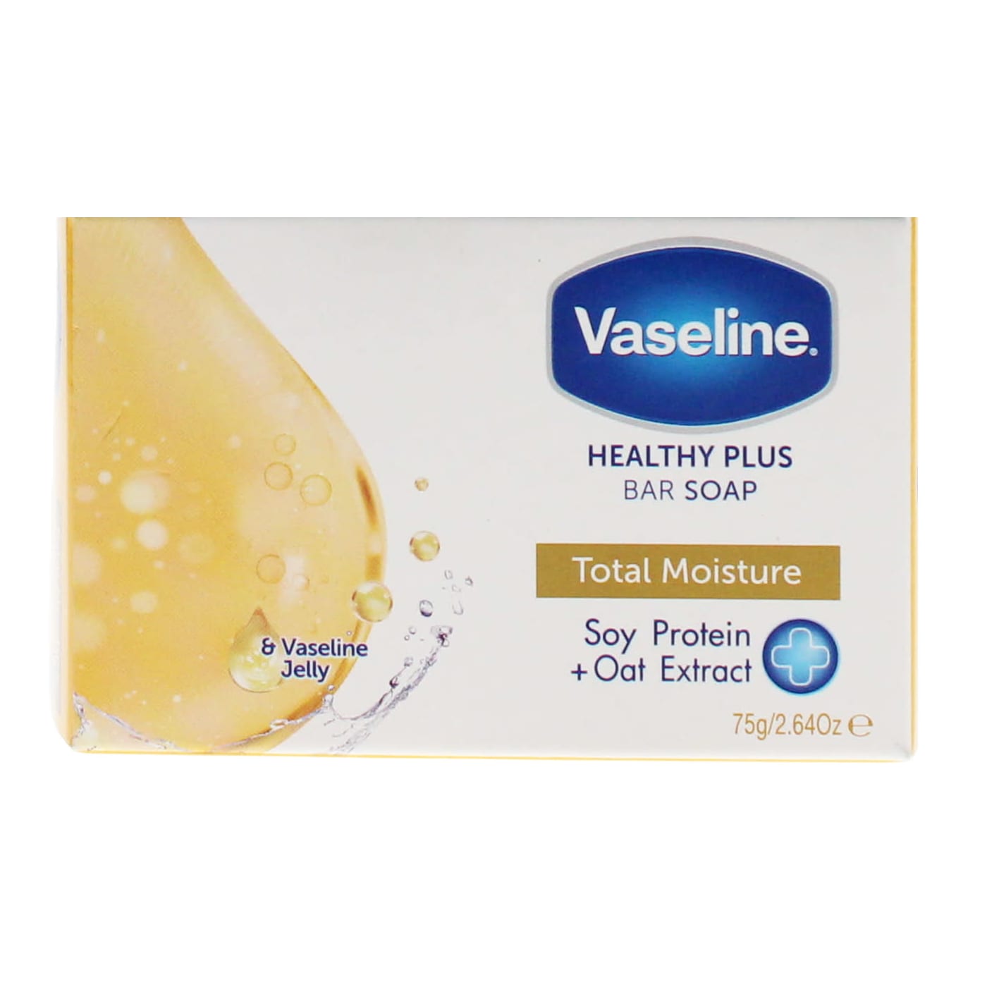 VASELINE HEALTHY PLUS 75G BAR SOAP TOTAL MOISTURE SOY PROTEIN + OAT EXTRACT