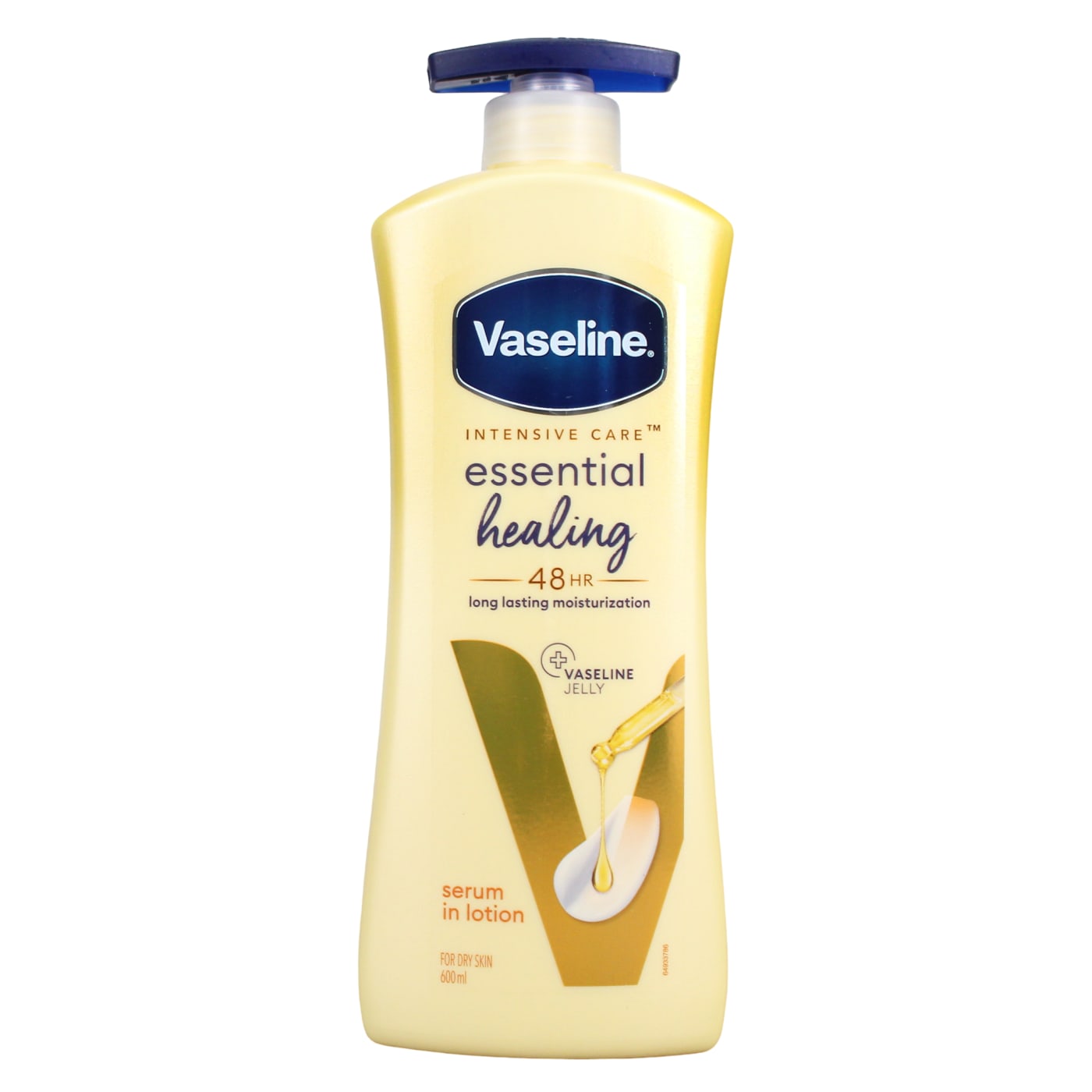 VASELINE BODY LOTION ESSENTIAL HEALING WITH PUMP 600ML
