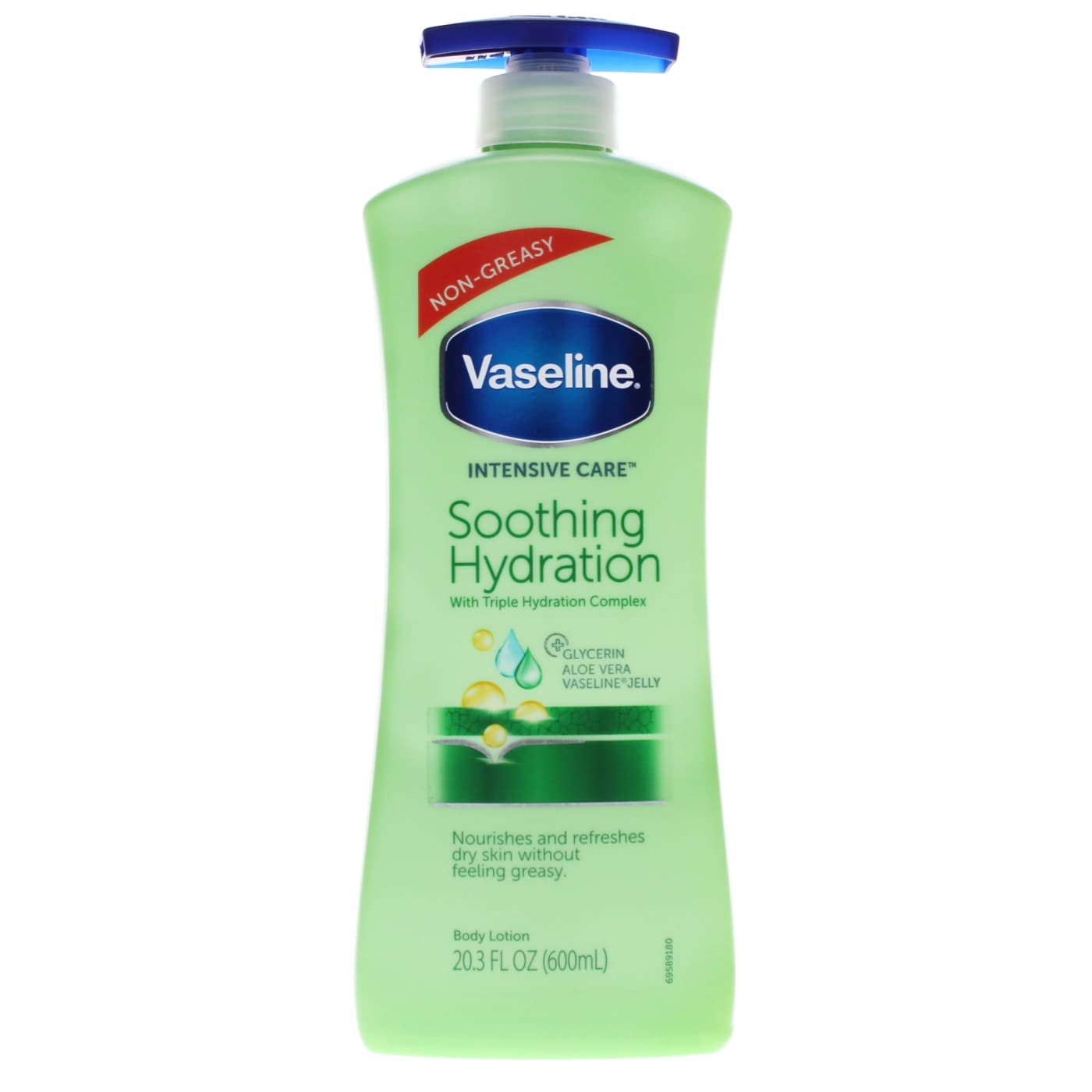 VASELINE BODY LOTION SOOTHING HYDRATION WITH PUMP 600ML