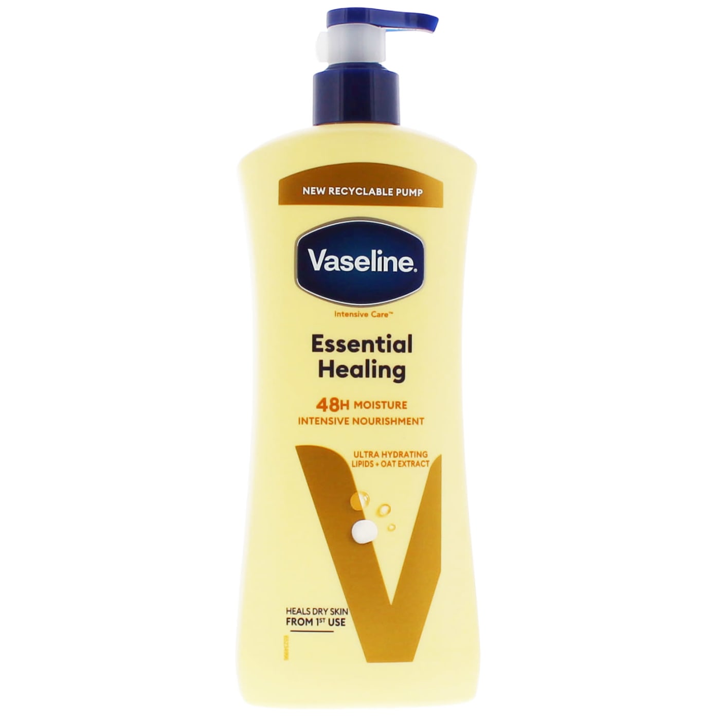 VASELINE BODY LOTION ESSENTIAL HEALING WITH PUMP 600ML