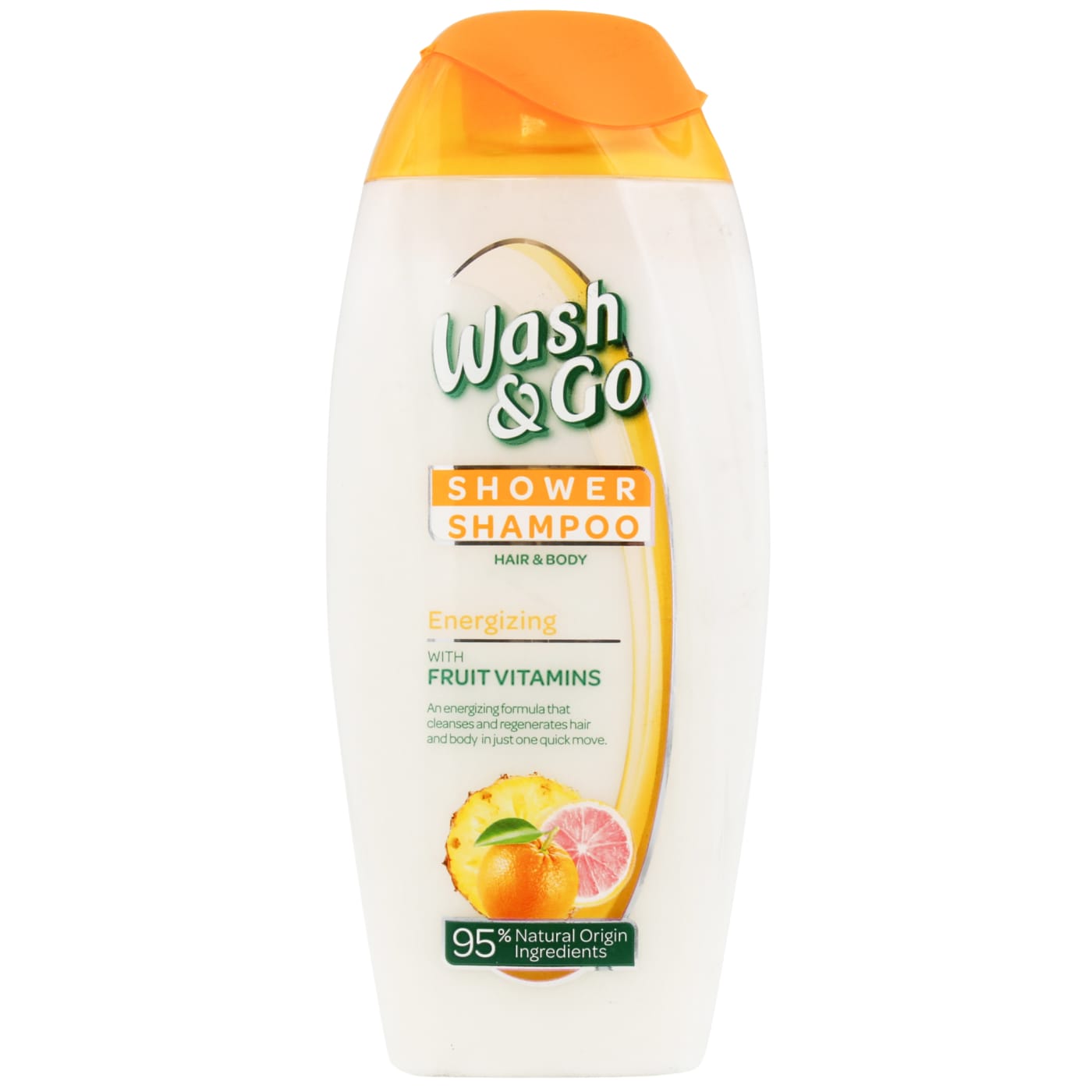 WASH & GO SHOWER & SHAMPOO HAIR & BODY ENERGIZING WITH FRUIT VITAMINS 250ML