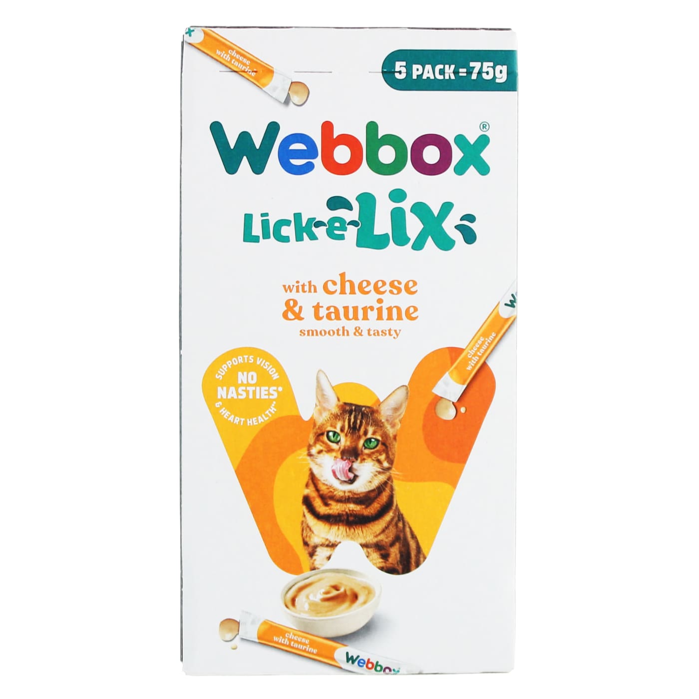 WEBBOX CATS LICK-E-LIX 5X15G CHEESE & TAURINE 5'S