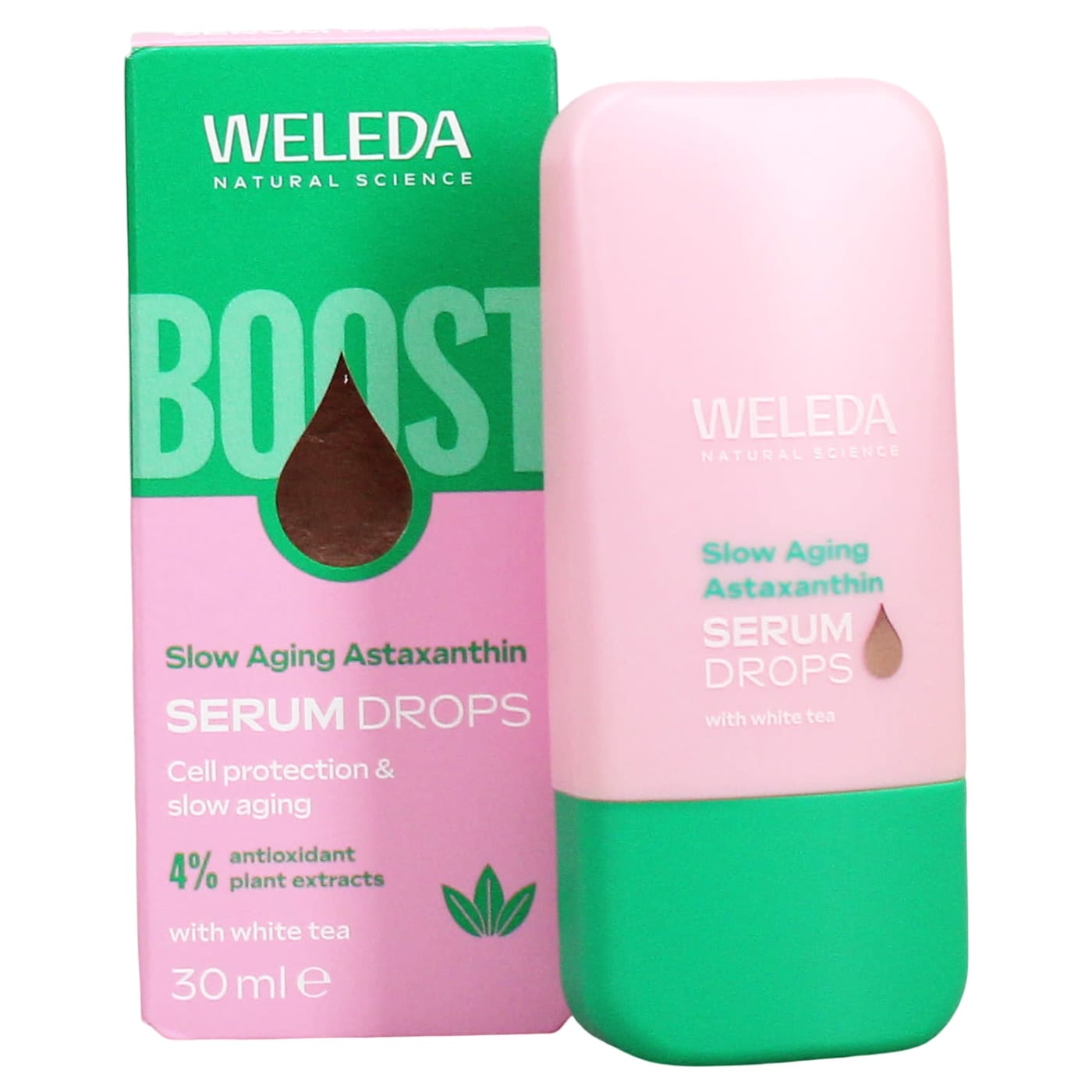 WELEDA BOOST SERUM DROPS SLOW AGING ASTAXANTHIN WITH WHITE TEA 30ML