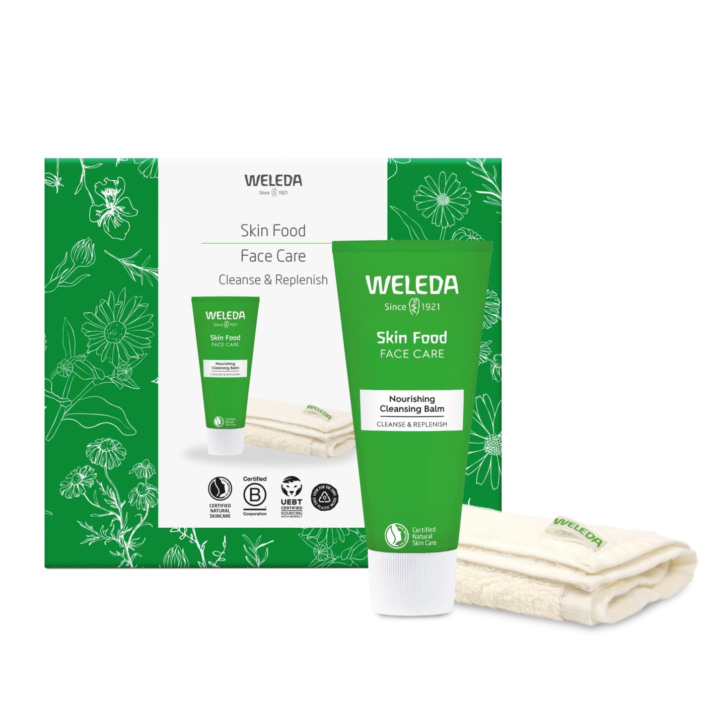 WELEDA SKIN FOOD GIFT SET 2PC (NOURISHING CLEANSING BALM & COTTON WASH CLOTH) 75ML
