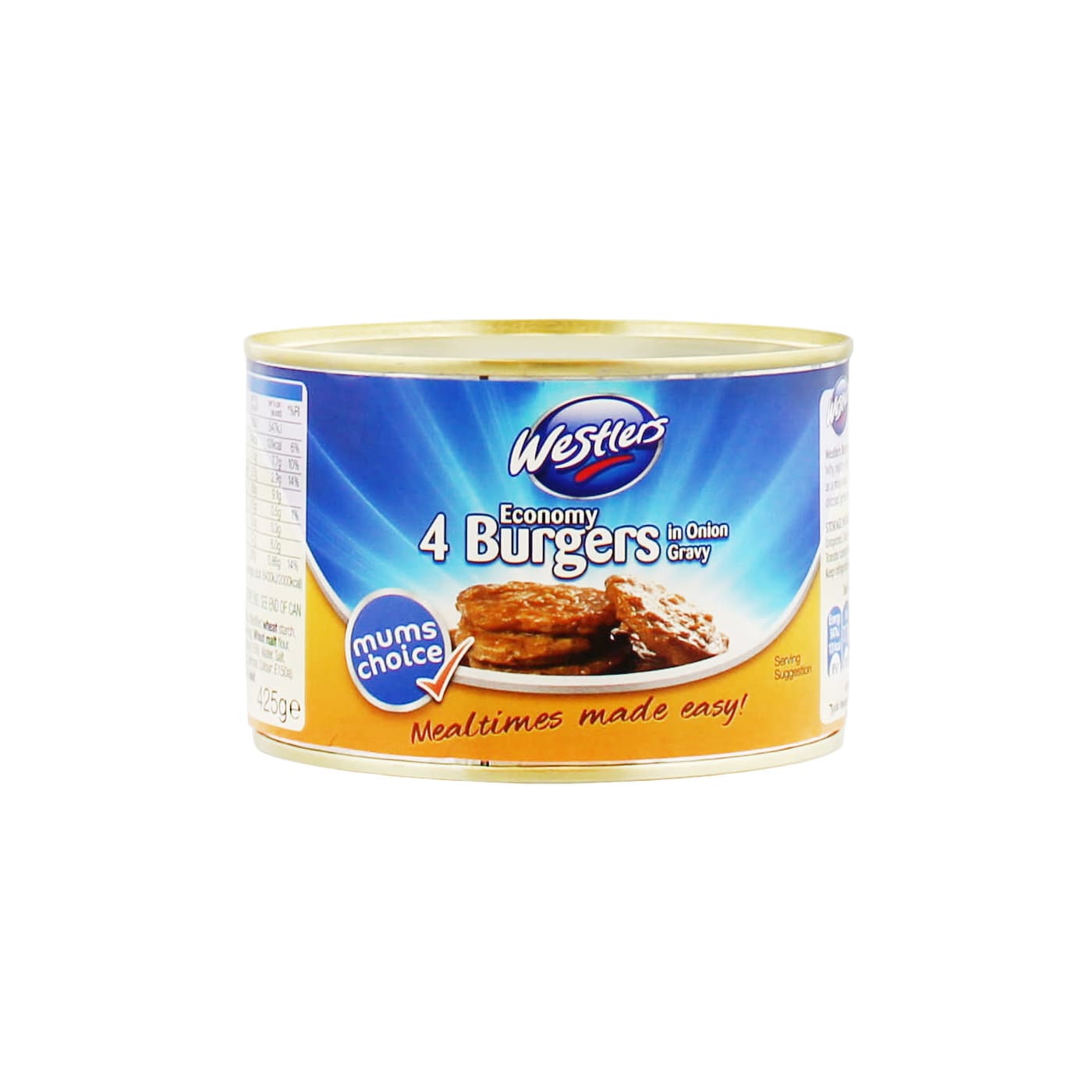 WESTLERS 425G BURGERS IN ONION GRAVY