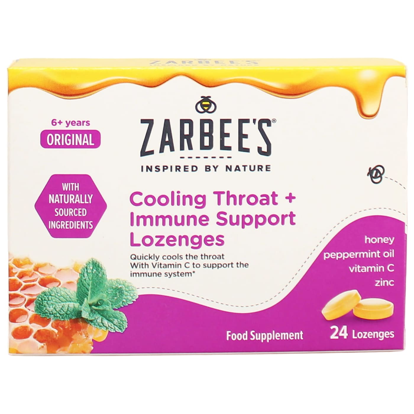 ZARBEE'S THROAT IMMUNE LOZENGES HONEY 24'S