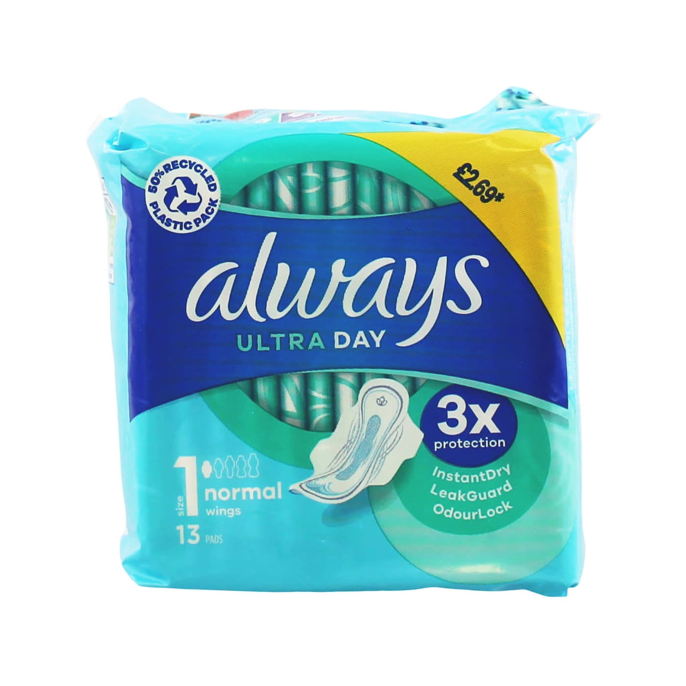 ALWAYS ULTRA DAY NORMAL WITH WINGS SIZE 1 13'S PMP 2.69 (0% VAT)