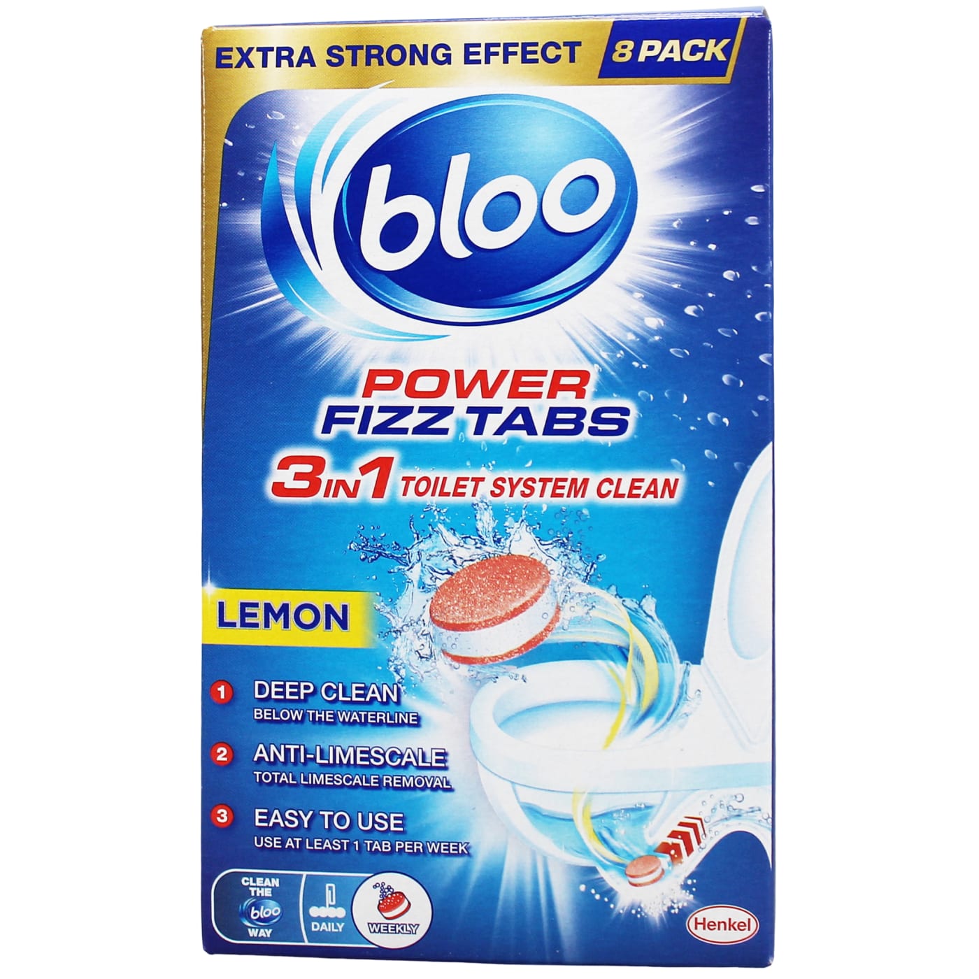BLOO FIZZ TOILET CLEANING TABLETS LEMON 8PK